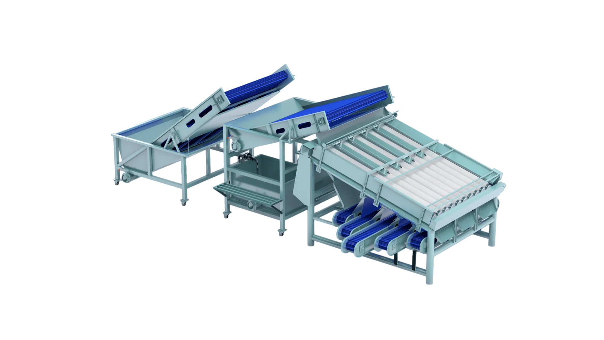 Shrimp grading machine transparent render