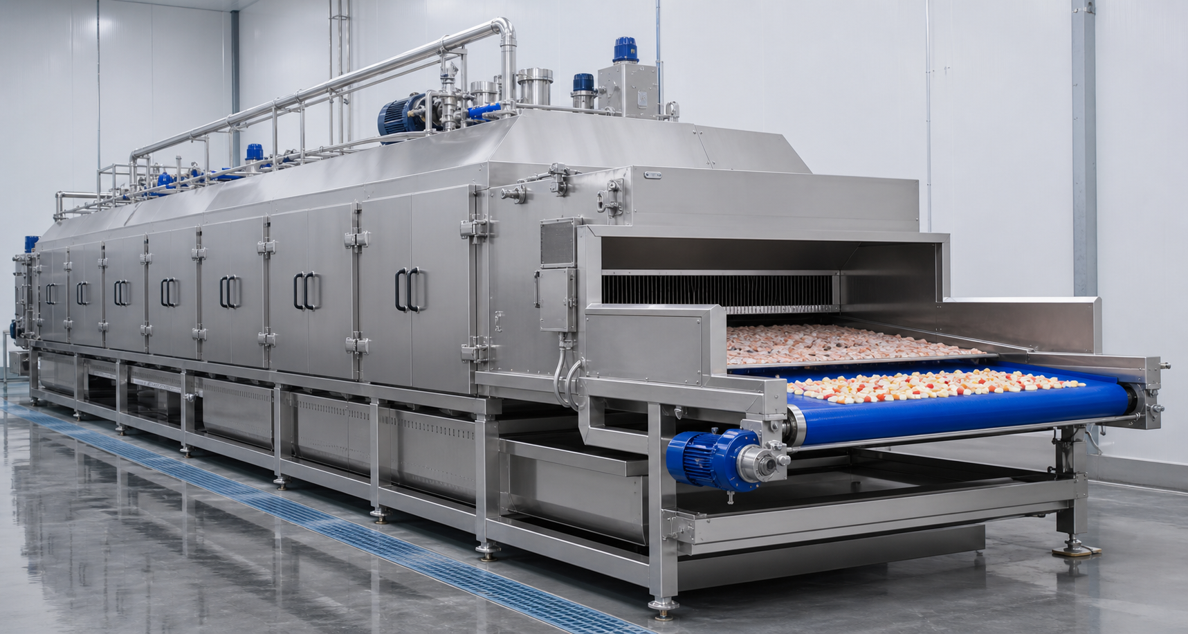Industrial IQF freezer manufacturing detail
